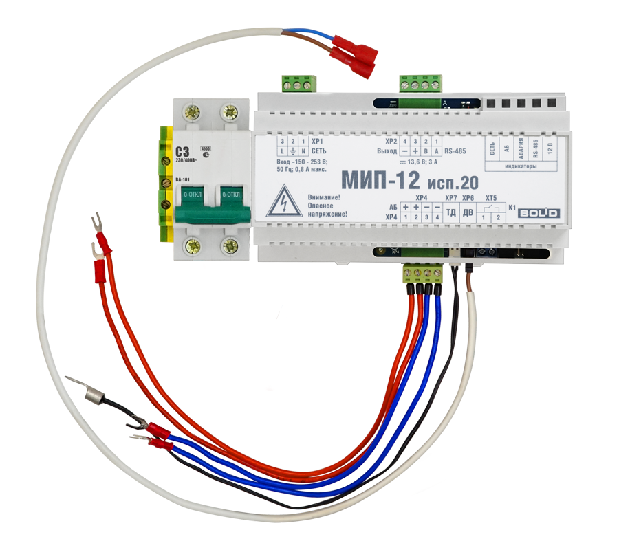 Модуль источника питания 12В/3А, на DIN рейку (МИП-12-3/П5-Р-RS)