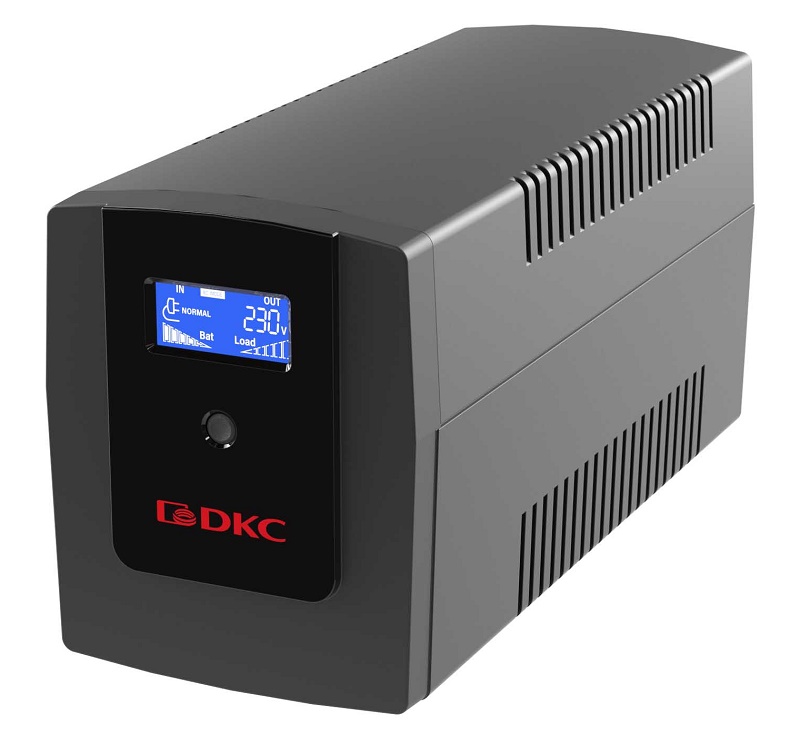 Линейно-интерактивный ИБП ДКС серии Info LCD, 1500 ВА/900 Вт, 1/1, 4xIEC C13, USB + RJ45, LCD, 2x8Aч