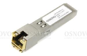Медный SFP модуль Gigabit Ethernet с разъемом RJ45. Скорость 1000 Мбит/с. Интерфейс: SERDES. Расстояние передачи до 100 м. 13,8x13,7x68мм. 0…+70°С.