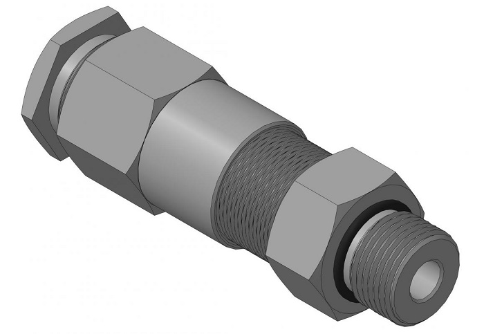 Кабельный ввод для бронированного кабеля с двойным уплотнением резьбой М20х1,5 мм, внешним диаметром кабеля D=8-12 мм и проходным диаметром кабеля d=4-8 мм