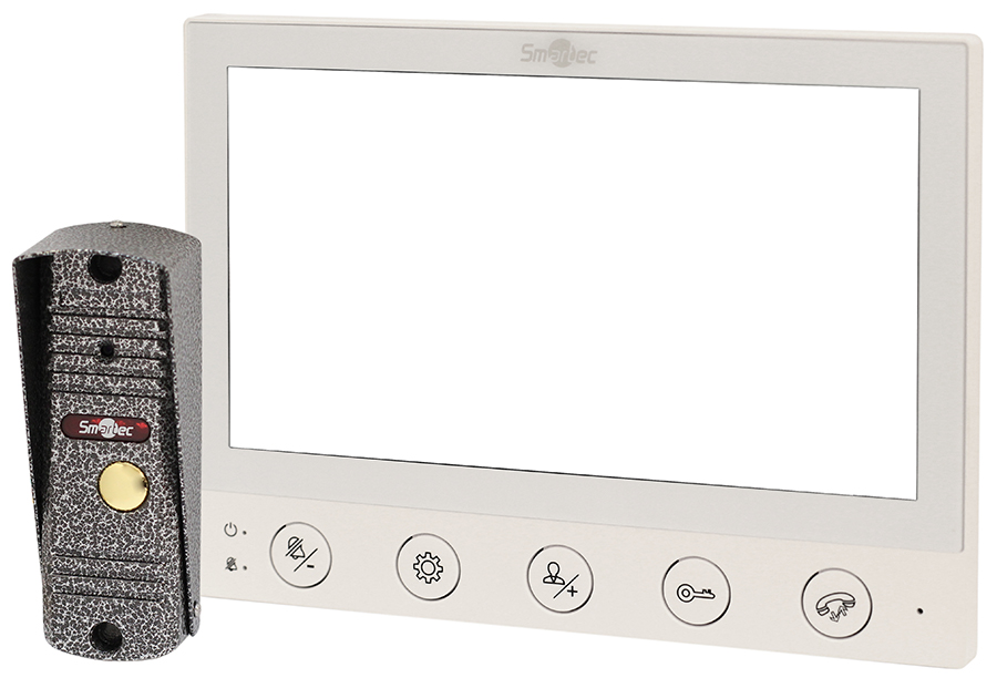 Комплект: монитор видеодомофона 7" AHD и панель вызова 1080P, 4-х проводная линия связи, поддержка 2-х панелей вызова, поддержка 2 доп. мониторов, поддержка 2 доп. камер, встроенный блок питания, белый монитор