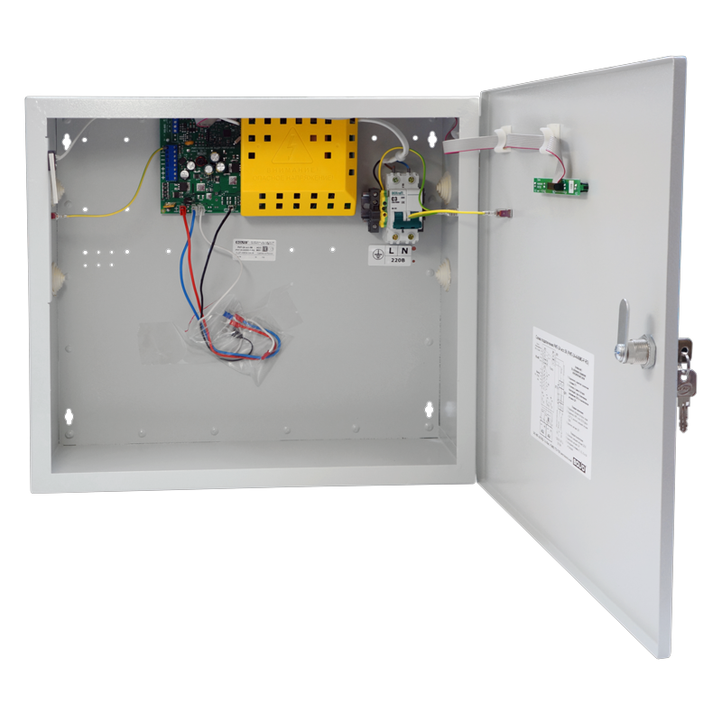 Резервированный источник питания, 24 В, 4 А (10 мин-5 А), передача данных и управление по интерфейсу RS-485, световая и звуковая индикация режимов, 2х40 Ач, защита от переразряда.  Металлический корпус.