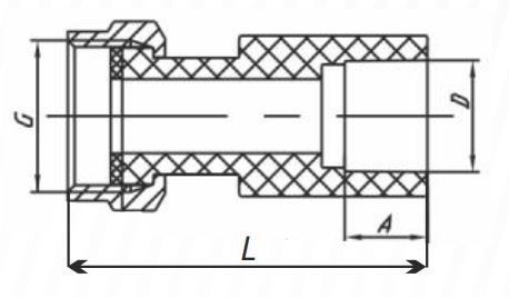 Муфта ПП с накидной гайкой D20-1/2"