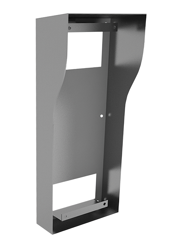 Кронштейн для накладного монтажа с козырьком для многоквартирных панелей серии AА-12 и панелей BI-02, 04, 08, 12. 170x390x115мм