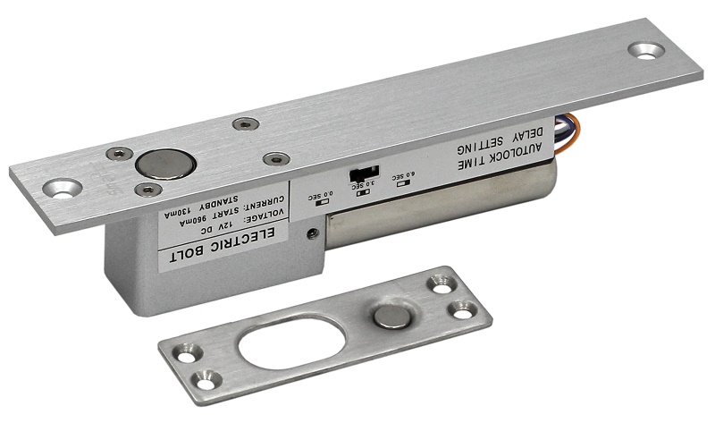 Электромеханический соленоидный замок, мониторинг, таймер, НO, питание 12VDC / 150мА (пик 1А)