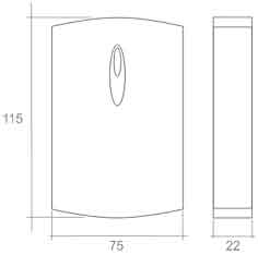 Cчитыватель с дальностью 30см, карты EM Marin, Wiegand 26, Touch Memory. Цвет корпуса: темно-серый металлик