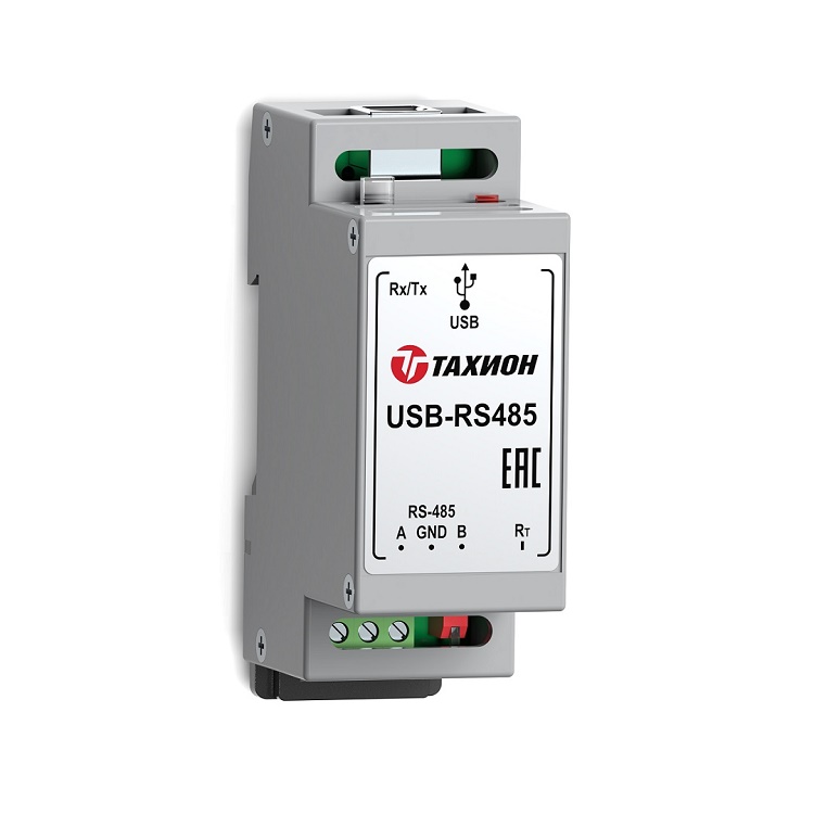 Преобразователь интерфейса USB-RS485. Позволяет подключать оборудование с интерфейсом RS-485 к ПК через USB-порт, обеспечивая электрическую изоляцию линий передачи данных и высокую помехоустойчивость. IP20. Крепится на DIN-рейку.