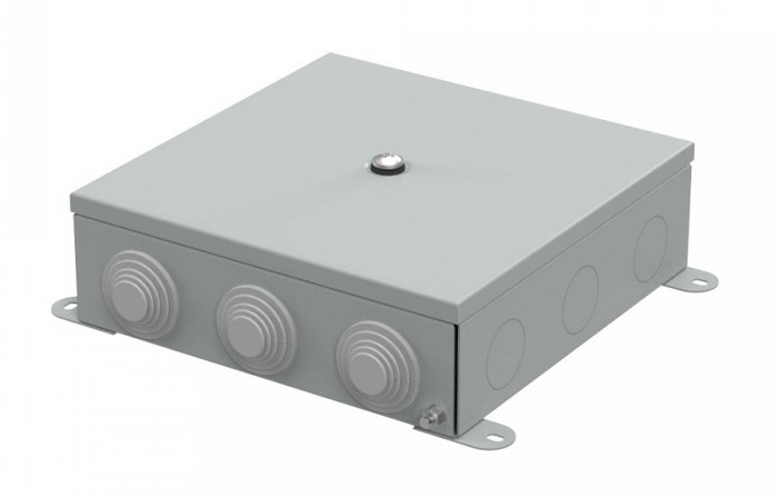 Коробка распределительная металлическая серая 200х200х65 (4 шт/кор)