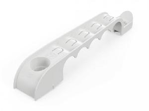 Держатель труб для прямого монтажа односторонний на 5 мест серый d16 (30шт/уп)