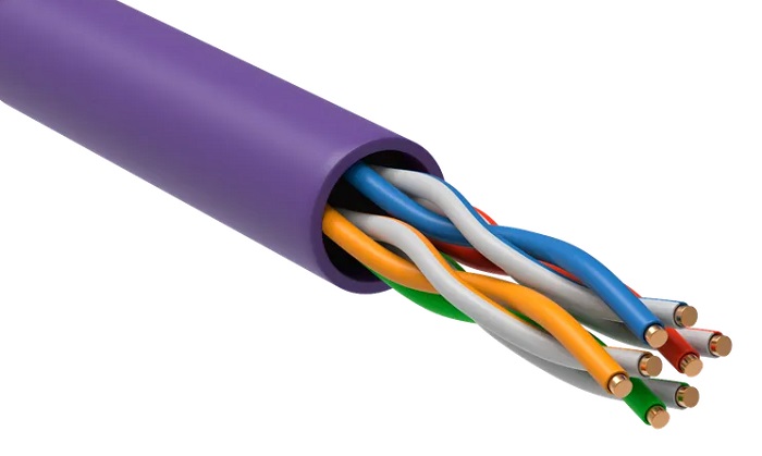 ITK Витая пара U/UTP кат.5E 4х2х24AWG LSZH фиолетовый (305м)