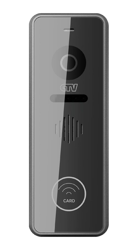 CTV-D4002EM графит - Вызывная панель для видеодомофона, AHD, 1080p, 115°, корпус из алюминиевого сплава, передняя панель из стекла, сенсорное управление, две передних декоративных накладки в комплекте, встроенный считыватель Em-Marine, контроллер вых интерфейс Wiegand 26, подсветка кнопки вызова, 3 брелока, монт. уголок в комплекте, цв корп. графит Вызывная панель для видеодомофона, AHD, 1080p, 115°, корпус из алюминиевого сплава, передняя панель из стекла, сенсорное управление, две передних декоративных накладки в комплекте, встроенный считыватель Em-Marine, контроллер вых интерфейс Wiegand 26, подсветка кнопки вызова, 3 брелока, монт. уголок в комплекте, цв корп. графит