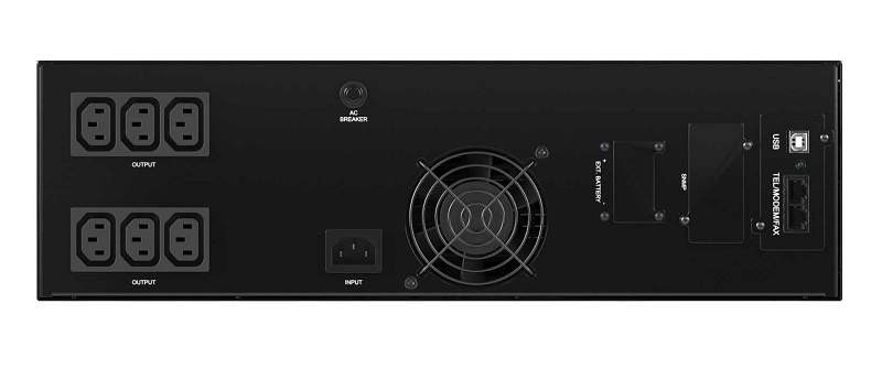 Линейно-интерактивный ИБП ДКС серии Info Rackmount Pro,3000 ВА/2400 Вт,1/1, USB, RJ45, 6xIEC C13, Rack 3U, SNMP/AS400 slot, 4x9Aч