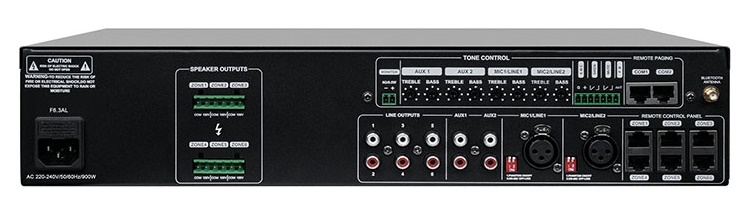 Активная цифровая аудио-матрица 4 входа 6 выходов, со встроенными источниками аудиосигнала, 6 каналов по 120 Вт.