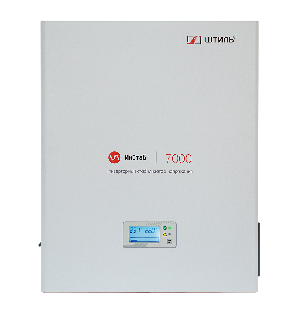 Стабилизатор переменного напряжения инверторный (с двойным преобразованием) однофазный, чистая синусоида; P-нагр.7 кВА/5 кВт, U-вх.90…310 В, U-вых.220…230 В (с шагом 1В), I-вых.32 А; IP20, t-раб.+5…+40°C, 366х353х104мм