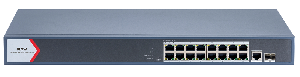 Коммутатор L2, Смарт-управляемый, 16 гигабитных портов RJ45 PoE, 1 uplink порт 1000М RJ45 1 гигабитный порт SFP, 802.3af/at, бюджет PoE 230 Вт, облачное управление, VLAN, STP/RSTP loop prefention, PoE watchdog, поддержка режима передачи до 300м,10Мб/с, CAT6; защита от перенапряжения 6 кВ; Поддержка унифицированного управления топологией, крепление в стойку