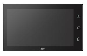 Монитор видеодомофона с экраном с технологией Touch Screen для управления OSD, IPS 10", 1024х600, до 2 панелей, до 2 видеокамер, SD до 64Gb,  стеклянная сенсорная панель управления "Easy Buttons", поддержка форматов AHD, TVI, CVI и CVBS с разрешением 1080p/720p/960H,  PiP (картинка в картинке), автоответчик,  режим фоторамки, ожидания с индикацией времени, встроенный источник питания