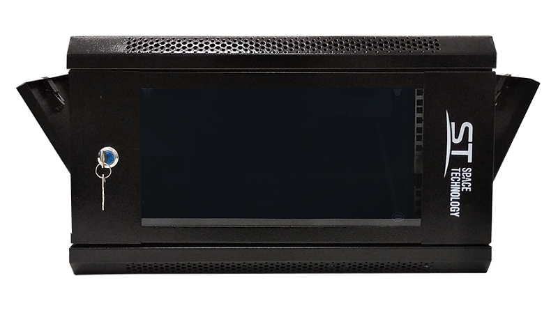 Настенный шкаф 19, 6U, Тип двери: Стеклянная с ударопрочным тонированным стеклом, Высота: 300 мм, Глубина: 400 мм, Ширина: 530 мм, Статическая нагрузка: 90 (стена), 300 (опоры) кг, Цвет: Черный, IP20, Климатическое исполнение: УЗ, 1 полка в комплекте