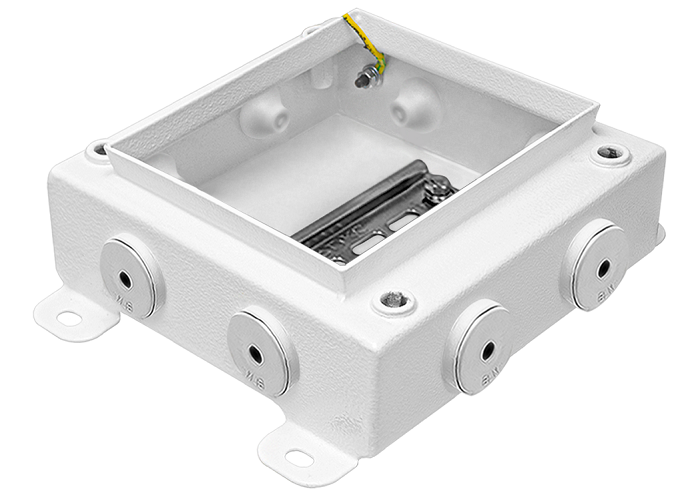 Коробка монтажная общепромышленные, оцинкованная сталь 1,2мм, IP66, 150х150х62 мм, 8 вводов, диаметр присоединяемого кабеля: М20 (8-13), (Р) - резиновый ввод
