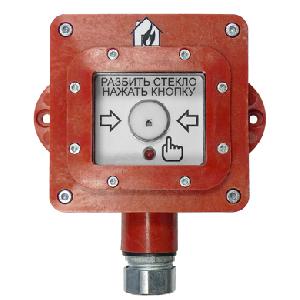 Ручной пожарный извещатель взрывозащищенный, рудничное исполнение, с искробезопасными соединительными клеммами. -60 ≤ T ≤ 75 °C IP67/IP66 , Ii=20мА, Ui=27В