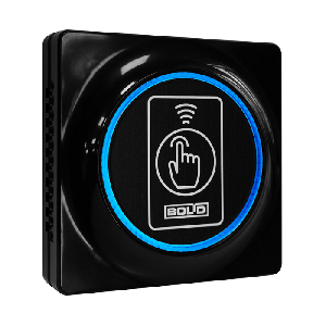 Считыватель проксимити карты EM-Marin, ProxCard II HID, MIFARE Ultralight, MIFARE Standart 1 KByte, MIFARE Standart 4 Kbyte, с интерфейсом Touch Memory, Wiegand-26 и -44. Защита от копирования карт. Кнопка для команд. -25 до +60°С. Накладной и розеточный. Цвет - черный