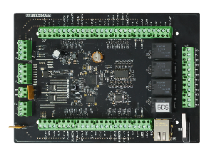 Универсальный контроллер СКД и ОС. Возможность непосредственного подключения до 4 считывателей по Wiegand/OSDP*. 21 вх/вых управления периферийными устройствами. LAN, RS-485, OSDP.