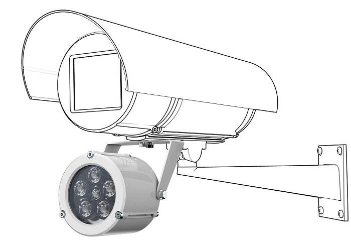 Прожектор инфракрасный периметровый. Предельная дальность с освещенностью 1лк до 70м. Угол 20°. Порог включения, лк 10 ± 5. Длина волны, нм 850. 12VDC. Потребляемая мощность 6,5 Вт/0,25Вт, при обогреве 3Вт - 9,5Вт/3,25Вт. -60° ÷ +50°С.  IP66/IP68.