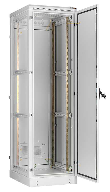 Напольный шкаф 19", 42U, промышленный, цельнометаллические двери, степень защиты IP54, Ш600хВ2070хГ1000мм, серый.