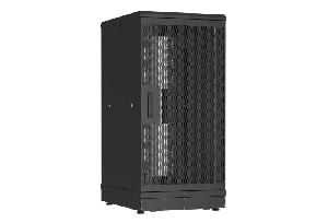 Напольный шкаф 19", 24U, перфорированные двери, металлические стенки, Ш600хВ1210хГ800мм, в разобранном виде, черный