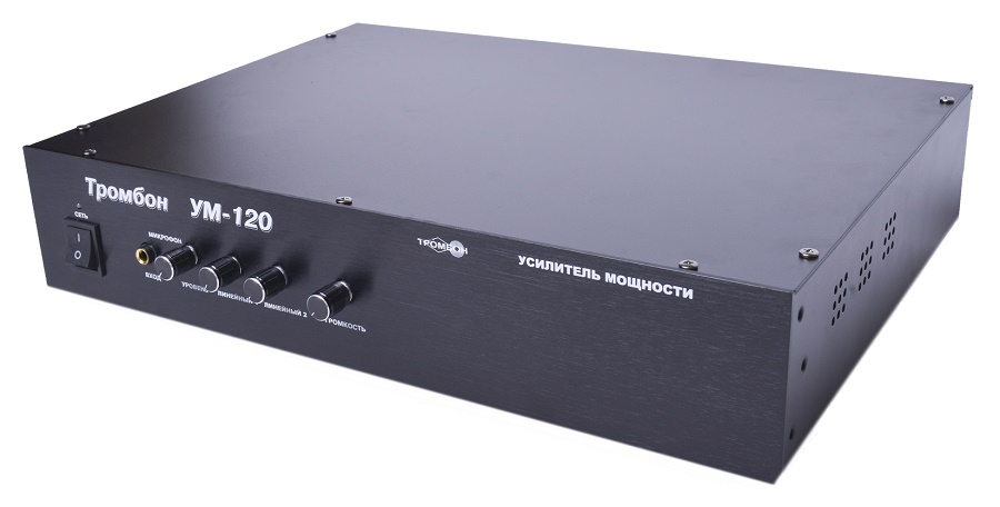 Тромбон-УМ-120 - Усилитель средней мощности, основное питание от сети - 230 В 50 Гц,  резервное питание от источника постоянного тока- =24В, номинальная выходная мощность 120 Вт Усилитель средней мощности, основное питание от сети - 230 В 50 Гц,  резервное питание от источника постоянного тока- =24В, номинальная выходная мощность 120 Вт