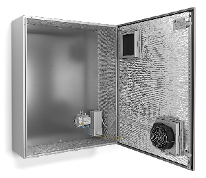 Термошкаф с обогревом и вентиляцией -50°C до +50°C.&nbsp;&nbsp;Класс защиты IP 55. Потребляемая мощность 318 Вт. Uпит. 220В. Максимальная мощность тепловых потерь устанавливаемой в шкаф аппаратуры 385 Вт. 800x1000x300мм.