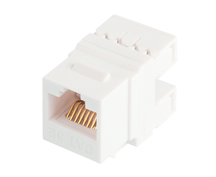 Модуль-вставка типа Keystone Essential Line, Кат.5е (Класс D), 100МГц, RJ45/8P8C, 110/KRONE, T568A/B, 180 градусов, неэкранированный, белый 