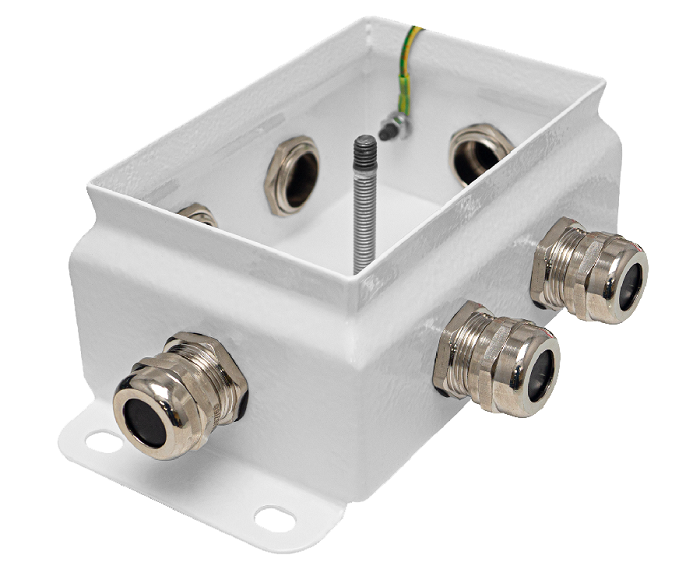 Коробка монтажная общепромышленные, оцинкованная сталь 1,2мм, IP66, 86х126х62 мм, 6 вводов