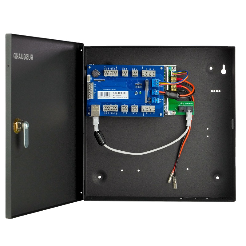 Сетевой контроллер, 64 000 ключей, 60 000 событий, интерфейсы считывателей Touch Memory, Wiegand, Металлический корпус со встроенным сплиттером POE (Power over Ethernet). Ethernet 100Base-TX, CAN-HS.