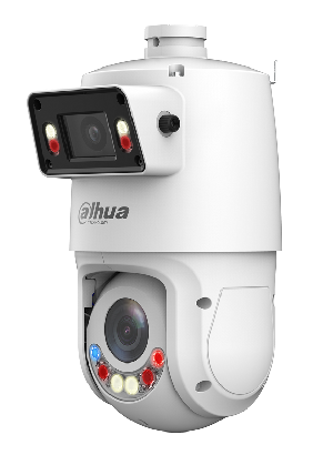 Уличная купольная PTZ IP-видеокамера с панорамным модулем, активным сдерживанием и ИИ 1/2.8"" 4Мп CMOS, 0.001 лк @F1.0, 2.8мм, ИК-подсветка 30м, Led-подсветка: 30м (панорамный модуль) 1/2.8 4Мп CMOS, 0.005 лк @F1.6, 5мм–125мм, ИК-подсветка 100м, Led-подсветка 50м (PTZ-модуль) Разрешение: 2560×1440@25 к/с, сжатие H.265/H.264/MJPEG/H.265+/H.264+, WDR 120дБ, 3D DNR, BLC, HLC, DEFOG. Видеоаналитика: охрана периметра, автотрекинг, детекция лиц, SMD4.0. Cигнализация красно-синей подсветкой. Интерфейсы: RJ-45 (10/100) Base-T; microSD до 512Гб, аудиовход/выход 1/1; тревожные вход/выход 2/1.&nbsp;&nbsp;Питание: DC12В/PoE+;&nbsp;&nbsp;-40 °C...+65 °C; IP66.