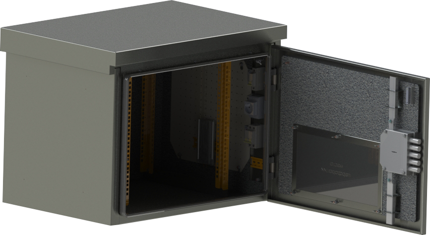 Шкаф настенный климатический, IP55, Ш821хВ615хГ566 мм, цвет серый, муар, RAL 7035, комплектация: монтажные направляющие -2 пары; Монтажные панели – 3шт; (Розеткa -16А -1 шт; Автомат - 1P 16А -1 шт; Автомат-1P 6А -2 шт;&nbsp;&nbsp;Термостат для вентиляторов -1 шт; Вентилятор 120-120-38 - 2 шт;&nbsp;&nbsp;Термостат для обогревателей -1 шт; Отопитель конвекционный 150 Вт, - 2шт; Датчик открытия – 1шт; Шина заземления 8-12-6-КС-С; Провода заземления – 7шт); Фильтр – 1шт; Рым-болт М8 -4 шт; Кабельный ввод-сальник 32-6шт; Ключи – 3шт