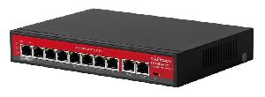10-портовый AI коммутатор с функцией PoE; 8*10/100Base-TX PoE port(Data/Power); 2*10/100Base-TX uplink RJ45 port (Data); 1-8 порты с поддержкой PoE (первый порт с поддержкой HiPoE_60W); Полоса пропускания 2Гбит/с; MAX 120Вт (AC100-240В 50/60Гц); Встроенный БП AC100~240В 50-60Гц 1A;&nbsp;&nbsp;-10~+55°C; 5%~90% RH; IP30