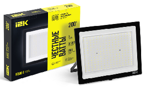 Прожектор СДО 06-200 светодиодный черный IP65 6500K