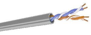 Кабель кат. 5е, 2 пары U/UTP, жила 0,51 (+/- 0,01), PVC (нг(А)-LS), серый, коробка 500м