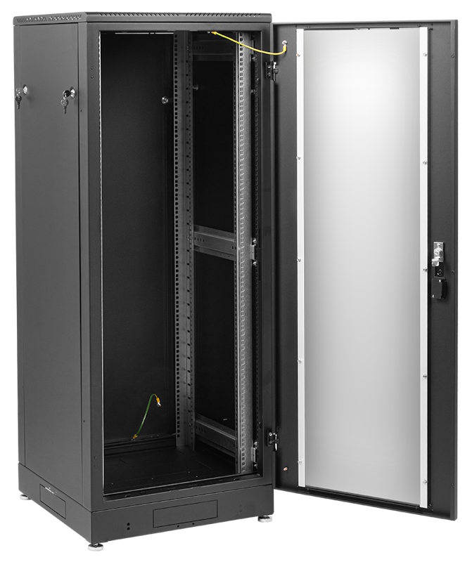 Шкаф телекоммуникационный напольный 36U (600 × 1000) дверь стекло, чёрный