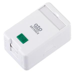 Коробка настенная, 1 порт, шторка, белый