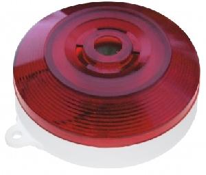 Светозвуковой оповещатель, плоский пластмассовый корпус, уличное. исполнение, 24В, свет -20мА, звук -30мА, 110дБ! IP56, 100х80х30 мм, -50...+55°С