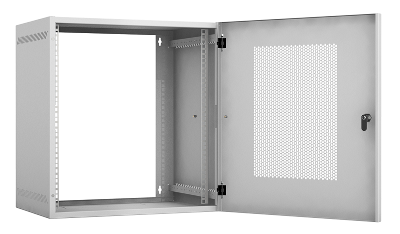 EC-WA-125440-W-P-GY - Настенный шкаф 19", 12U, перфорированная дверь, Ш540хВ573хГ400мм, 1 пара монтажных направляющих, сварной, серый Настенный шкаф 19", 12U, перфорированная дверь, Ш540хВ573хГ400мм, 1 пара монтажных направляющих, сварной, серый