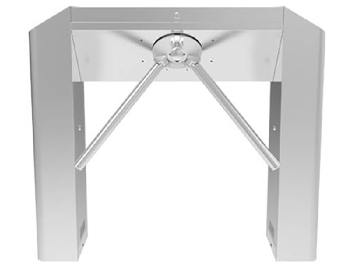 Турникет-трипод тумбовый. Корпус из нержавеющей стали. Индикатор разрешенного направления прохода. Планки «антипаника», вход для кнопки аварийной разблокировки. -28°C - +60°C.,&nbsp;&nbsp;AC 220В/110А,. 1110х980х260мм, длина преграждающих планок 500 мм. Вес 46 кг.