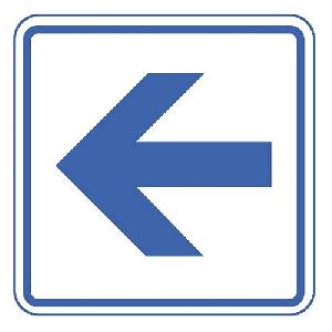 Информационно-тактильная табличка "Знак направление движения", рельефная, со шрифтом Брайля, 160х160х5 мм