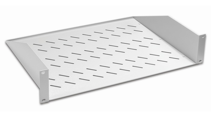 Полка консольная 19", 2U глубина 350мм, нагрузка до 25 кг, серая