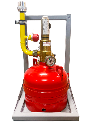 Комплект подвесного модуля газового пожаротушения, объем модуля 32 литров, используемый ГОТВ (Хладон 227), защищаемый объем до 57 м³