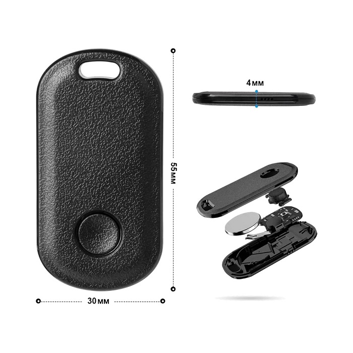 PW-Tag L1 B - Брелок-идентификатор BLE, овальный, с кнопкой, цвет корпуса черный. Брелок-идентификатор BLE, овальный, с кнопкой, цвет корпуса черный.