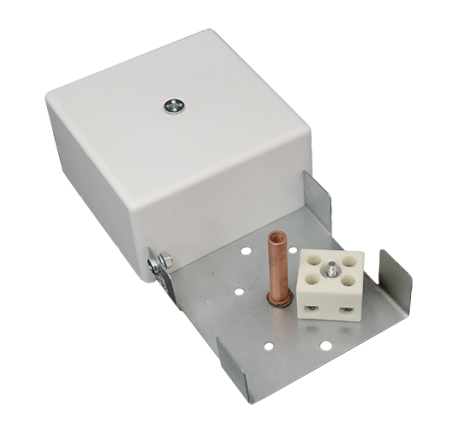 Коробка монтажная огнестойкая IP41, фарфоровый клеммник 2 контакта, до 10 мм кв., 72х72х36 мм
