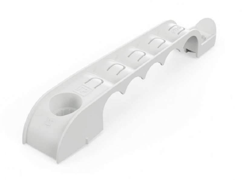 Держатель труб для прямого монтажа односторонний на 5 мест серый d16 (30шт/уп)