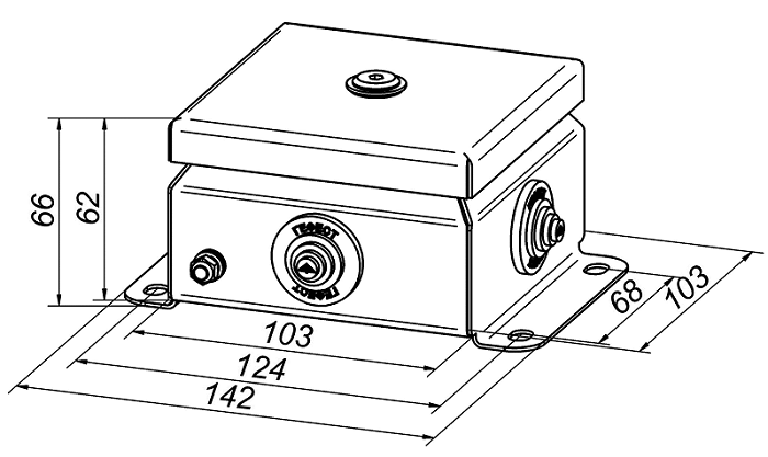 Коробка монтажная общепромышленные, оцинкованная сталь 1,2мм, IP55, 103х103х62 мм